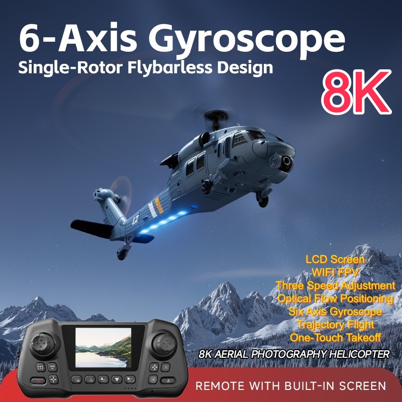 Rc Helicopter Gyro - Single-Rotor Flybarless Design 6CH Remote Control