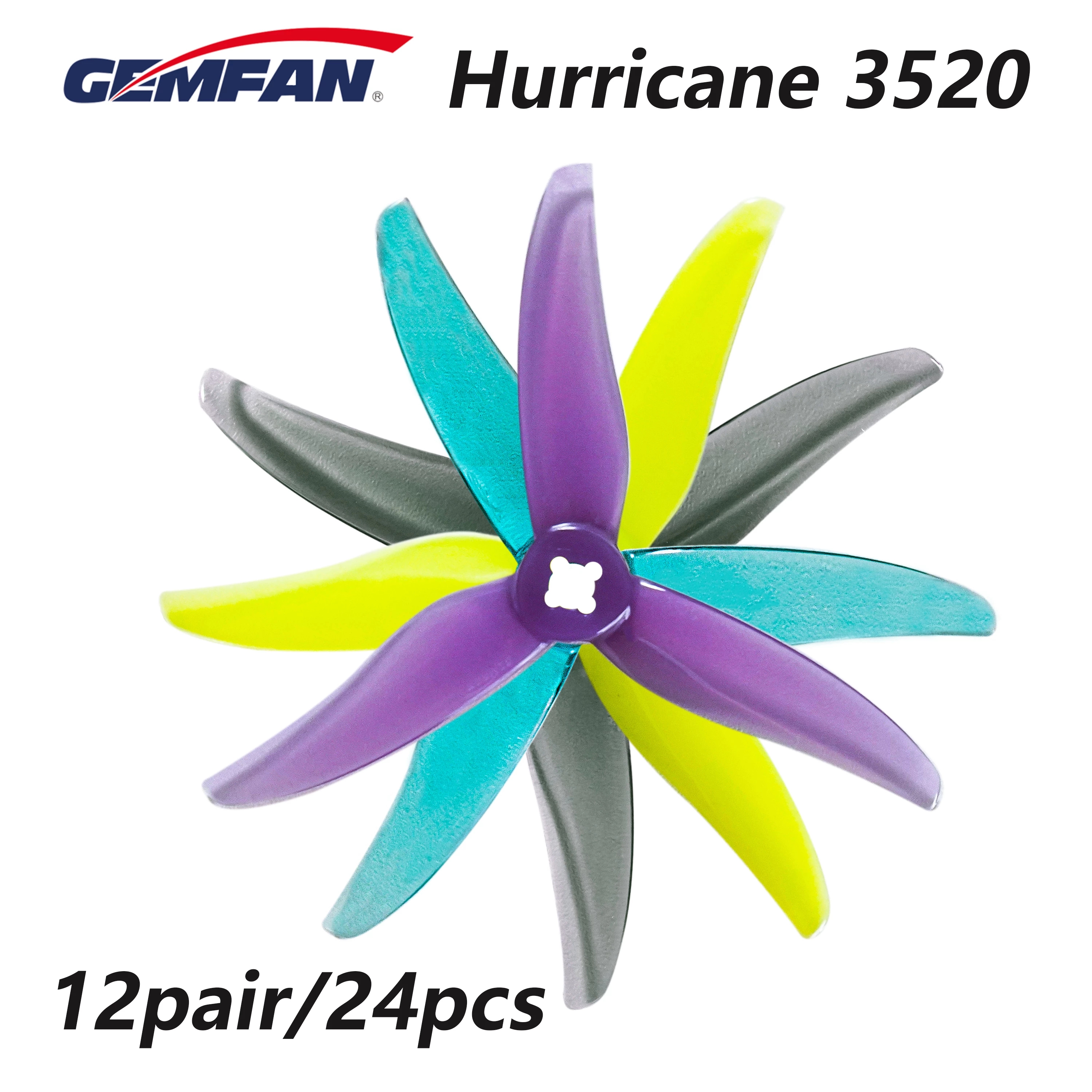 Rc Helicopter Blade - 24pcs/12pairs Gemfan Hurricane 3520 3.5X2X3 3-Blade