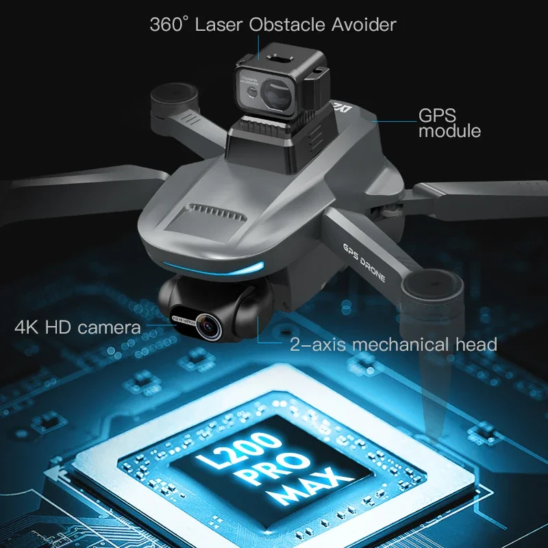 L200 PRO MAX Drone 4K 2-Axis P - Rc Helicopter Electric のレビューと価格