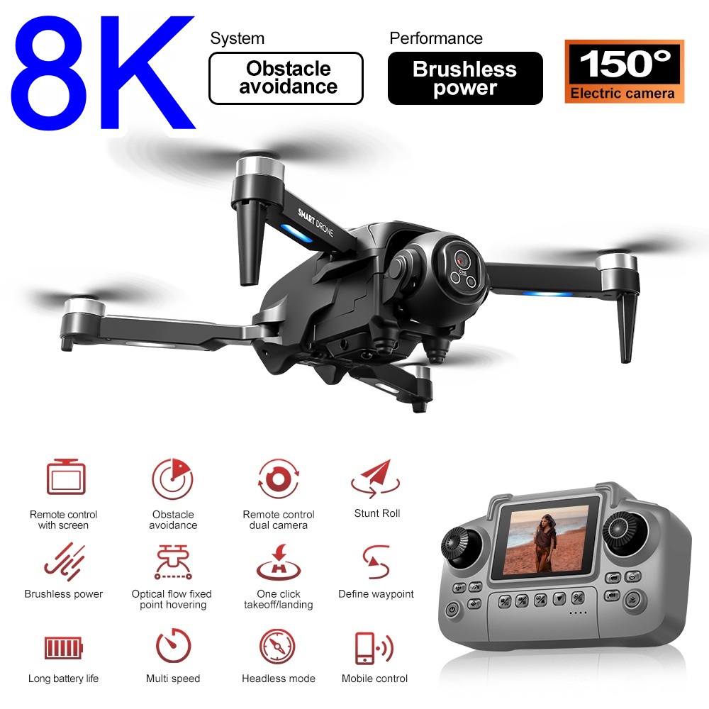 Brushless 8K Drone With HD 150 - Rc Helicopter Large のレビューと価格