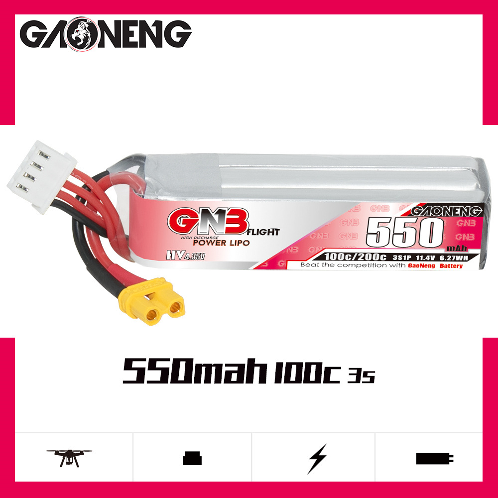 GNB HV 11.4V 550mAh 100C/200C  - Rc Helicopter Coaxial のレビューと価格
