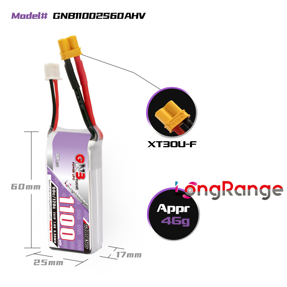 GNB 1100mAh 2S 3S 4S 6S 60C/12 - Rc Helicopter Battery のレビューと価格