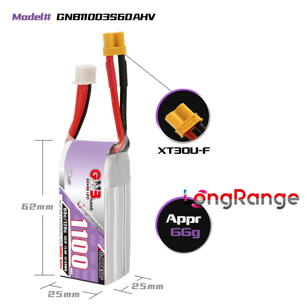 GNB 1100mAh 2S 3S 4S 6S 60C/12 - Rc Helicopter Battery のレビューと価格