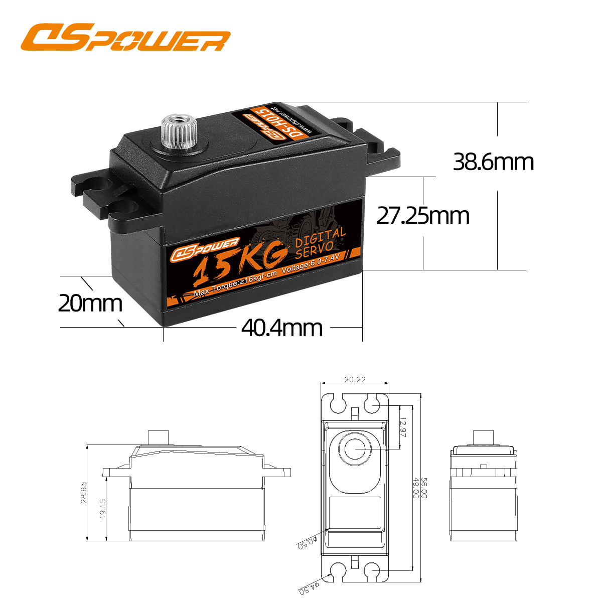 DSpower 15KG High Troque Metal - Rc Helicopter Servo のレビューと価格