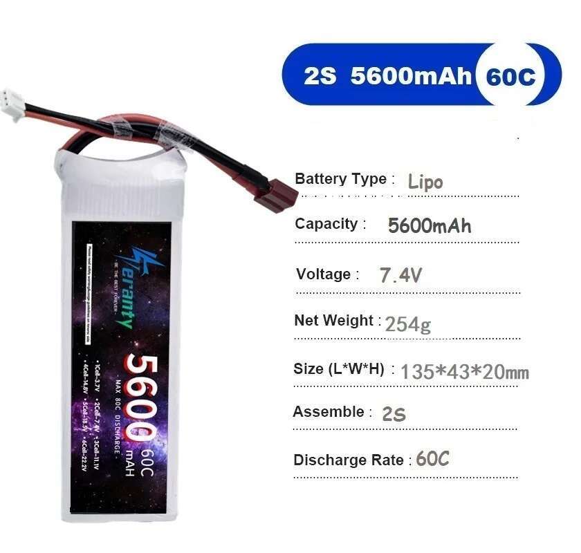 TERANTY 5600MAH 60C 2S 3S 4S 6 - Rc Helicopter Battery のレビューと価格