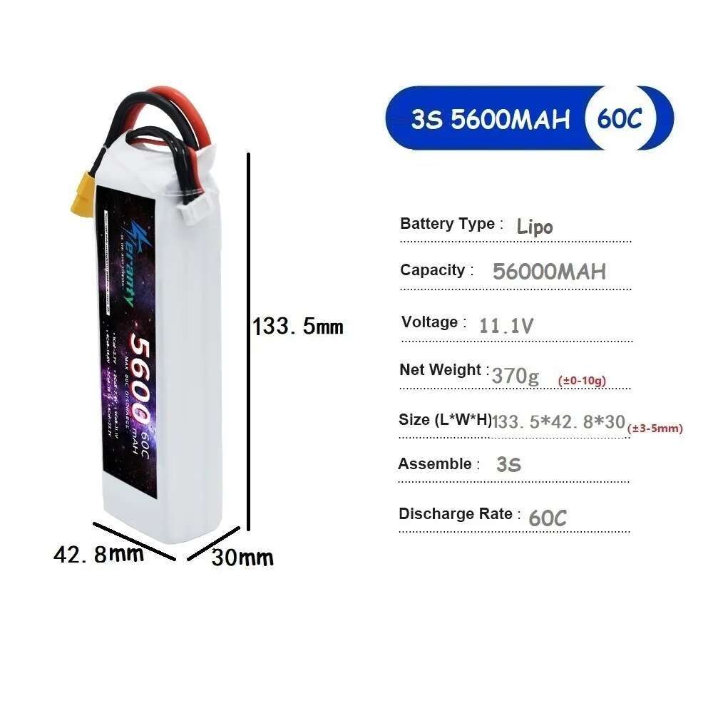 TERANTY 5600MAH 60C 2S 3S 4S 6 - Rc Helicopter Battery のレビューと価格